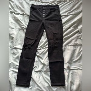 American Eagle Black Skinny Ripped Jeans